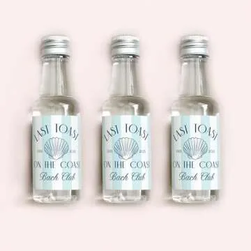 Coastal Bachelorette Liquor Labels for Parties