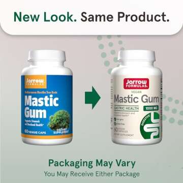 Jarrow Formulas Mastic Gum 1000 mg, Dietary Supplement for Gastrointestinal Health Support, 60 Veggi...