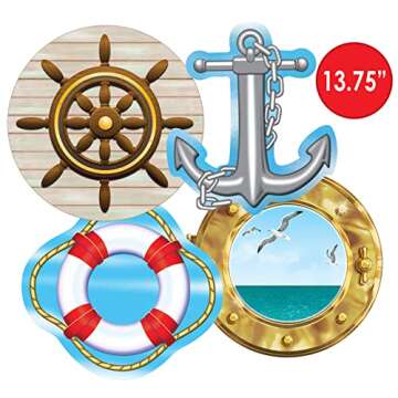 Beistle Nautical Cutouts - Fun, Customizable Cruise Decor