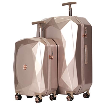 kensie Women's Rose Gold Gemstone Luggage Set 2 Piece
