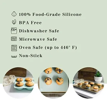 Silicone Baking Cups Pack, Non-Toxic, Reusable, 12 Count