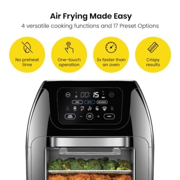 CHEFMAN 10L Digital Air Fryer with Rotisserie Features