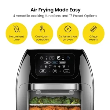 CHEFMAN 10L Digital Air Fryer with Rotisserie Features