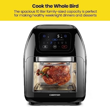 CHEFMAN 10L Digital Air Fryer with Rotisserie Features
