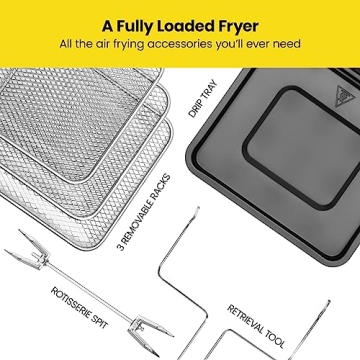 CHEFMAN 10L Digital Air Fryer with Rotisserie Features