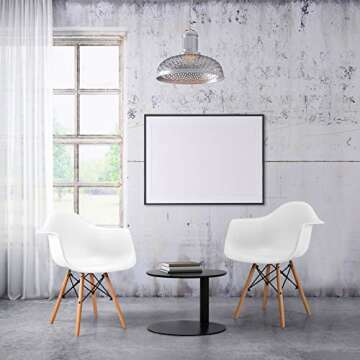 RELAX4LIFE Dining Chair Set of 2 Mid Century Modern Kitchen Table Dining Chairs for Kitchen, Dining Room and Waiting Room Modern DSW Chair(1,White)