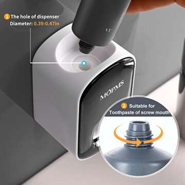MOPMS Toothpaste Dispenser Wall Mounted for Bathroom Automatic Toothpaste Squeezer for Kids and Adul...