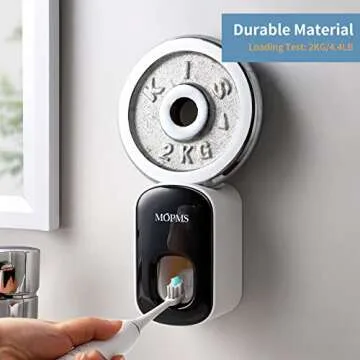 MOPMS Toothpaste Dispenser Wall Mounted for Bathroom Automatic Toothpaste Squeezer for Kids and Adult (Black-1Pcs)