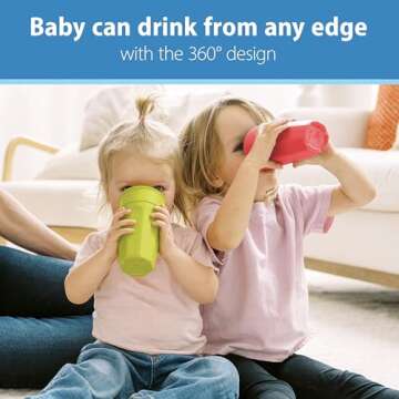 Dr. Brown's Milestones Cheers 360 Training Cup for Toddlers & Babies, Leak-Free Sippy Cup, Pink/Turq...