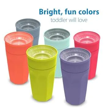 Dr. Brown's Milestones Cheers 360 Training Cup for Toddlers & Babies, Leak-Free Sippy Cup, Pink/Turquoise, 10oz/300mL, 9m+, 2 Pack (Colors May Vary)