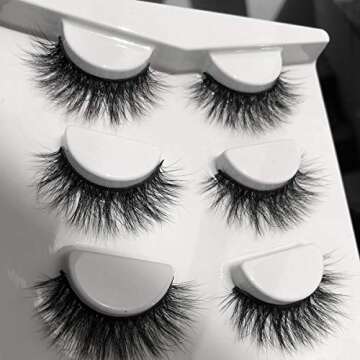 ALICROWN Faux Mink Lashes Pack 3D Volume Natural Fluffy Wispies Cross False Eyelashes