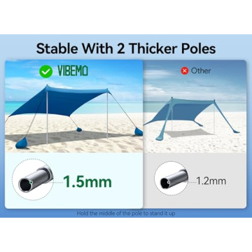 10x10ft Beach Tent & Camping Sun Shelter with Sandbags