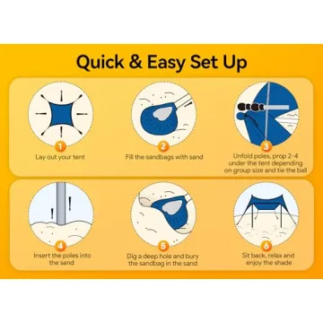 10x10ft Beach Tent & Camping Sun Shelter with Sandbags