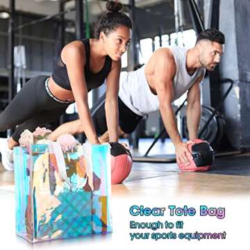 Saintrygo Clear Tote Bags - 12 Pcs for Festivals & Sports