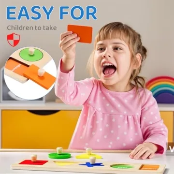 First Jumbo Knob Wooden Shape Puzzles for Toddlers 1-3