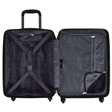 U.S. Traveler Sparta Hardside Spinner Luggage, Charcoal, 3-Piece Set