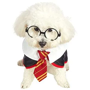 Impoosy Pet Halloween Dog Shirts Funny Cat Wizard Costume Cute Apparel Soft Clothes with Glasses (Small,Neck:12")