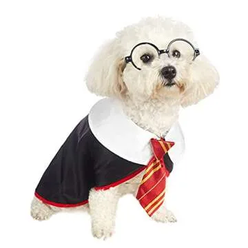 Impoosy Pet Halloween Dog Shirts Funny Cat Wizard Costume Cute Apparel Soft Clothes with Glasses (Small,Neck:12")