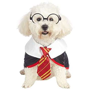 Impoosy Pet Halloween Dog Shirts Funny Cat Wizard Costume Cute Apparel Soft Clothes with Glasses (Small,Neck:12")