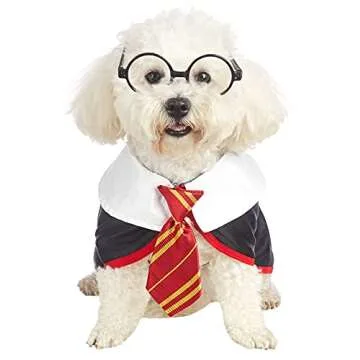 Impoosy Pet Halloween Dog Shirts Funny Cat Wizard Costume Cute Apparel Soft Clothes with Glasses (Small,Neck:12")