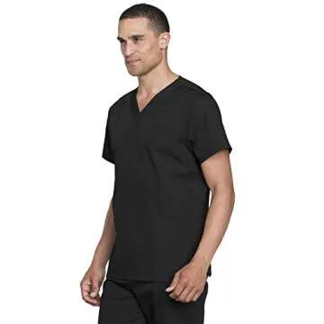 CHEROKEE womens Unisex Top and Pant Medical Scrubs Set, Black, Small US