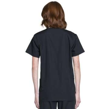 CHEROKEE womens Unisex Top and Pant Medical Scrubs Set, Black, Small US