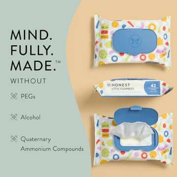 The Honest Company Plant-Based Toddler Flushable Wipes | Designed for Potty Training | 99% Water, Hypoallergenic, EWG Verified, Safe to Flush | Fragrance Free, 126 Count