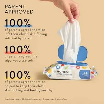 The Honest Company Plant-Based Toddler Flushable Wipes | Designed for Potty Training | 99% Water, Hypoallergenic, EWG Verified, Safe to Flush | Fragrance Free, 126 Count