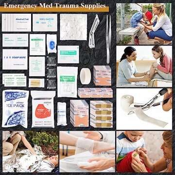 Abpir318 PCS Emergency Survival Kit, Survival Gear and Equipment First Aid Kit Med Supplies for Vehicles Travel Car Camping Hiking Disaster Preparedness, Gifts for Christmas Birthday Him Men