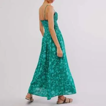 YAYAOAYAY Women Y2k Boho Floral Maxi Dress - Summer Essential