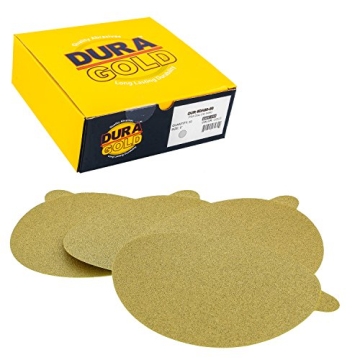 Dura-Gold Premium 6" Gold PSA Sanding Discs - 80 Grit (Box of 50) - Self Adhesive Stickyback Sandpap...