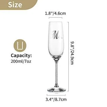 NUPTIO Crystal Champagne Flutes Glasses: Set of 2 Wedding Champagne Glass with Wooden Gift Box Mr & Mrs Toasting Flute for Bride Groom Engagement 50th Anniversary Birthday Party