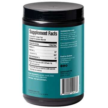 Perfect Keto 7g MCT Oil Powder, Medium Chain Triglycerides Supplement, Non Dairy Coffee Creamer for ...