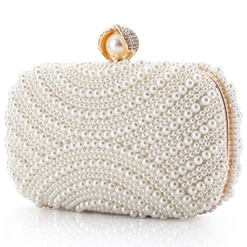WPKLTMZ Luxury Pearl Evening Clutch for Women