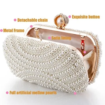 WPKLTMZ Luxury Pearl Evening Clutch for Women