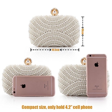 WPKLTMZ Luxury Pearl Evening Clutch for Women