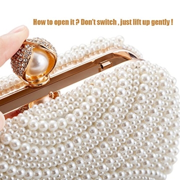 WPKLTMZ Luxury Pearl Evening Clutch for Women
