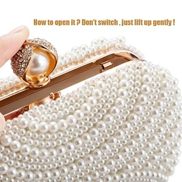 WPKLTMZ Luxury Pearl Evening Clutch for Women