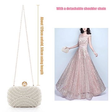 WPKLTMZ Luxury Pearl Evening Clutch for Women