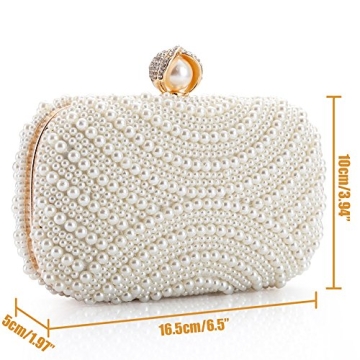 WPKLTMZ Luxury Pearl Evening Clutch for Women