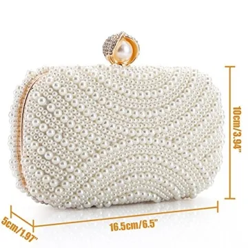 WPKLTMZ Luxury Pearl Evening Clutch for Women