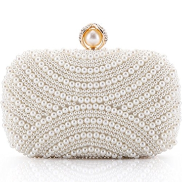 WPKLTMZ Luxury Pearl Evening Clutch for Women