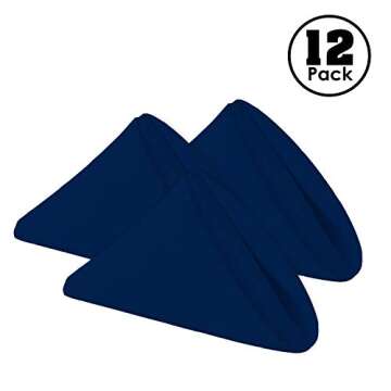 Gee Di Moda Cloth Napkins - 17 x 17 Inch Navy Blue Dinner Napkins - Set of 12 Soft & Absorbent Washa...