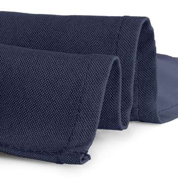 Gee Di Moda Cloth Napkins - 17 x 17 Inch Navy Blue Dinner Napkins - Set of 12 Soft & Absorbent Washable Fabric Cloth Table Napkins with Hemmed Edges for Hotel Restaurant, Holiday Parties & Wedding