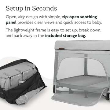 UPPAbaby Remi Playard | Deluxe 3-in-1 Portable Playard, Bedside Bassinet + Travel Crib| Mesh Bassinet, Mattress, Organic Cotton Mattress Cover + Storage Bag Included | Jake (Charcoal)