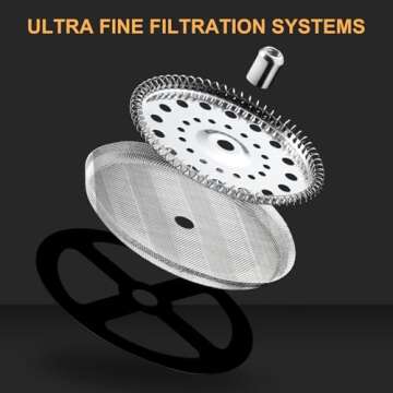 PARACITY French Press Coffee/Tea Maker, Camping Mini Coffee/Tea Press of 304 Stainless Steel Filter ...