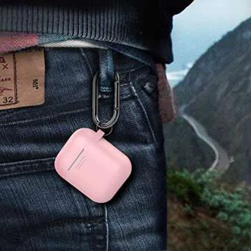 AhaStyle Upgrade Silicone Case Protective Cover [Front LED Visible] Compatible with Apple AirPods 2 & 1 (Pink)