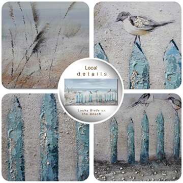 Ocean Beach Wall Art 3D Hand-Painted Seascape Artwork