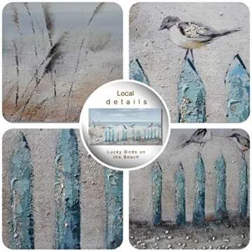 Ocean Beach Wall Art 3D Hand-Painted Seascape Artwork