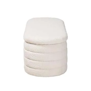 Baxton Studio Betiana Modern Japandi Cream Boucle Fabric and Walnut Brown Finished Wood Storage Bench